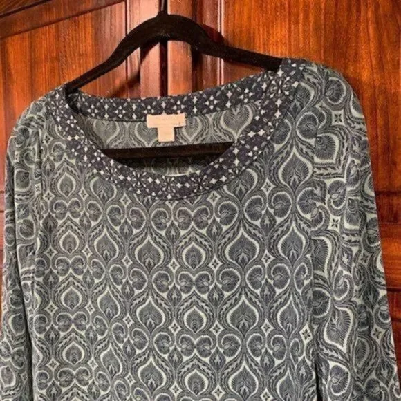 NWT Finn & Grace Green & Blue crewneck shirt small - Picture 4 of 9